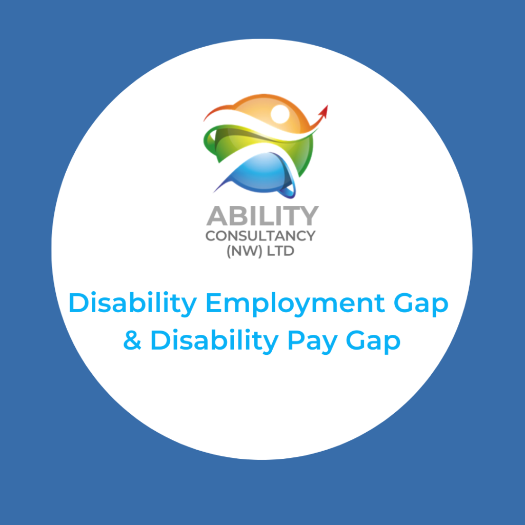 Image of Ability Consultancy's colourful logo with the text Disability Employment and Pay Gaps